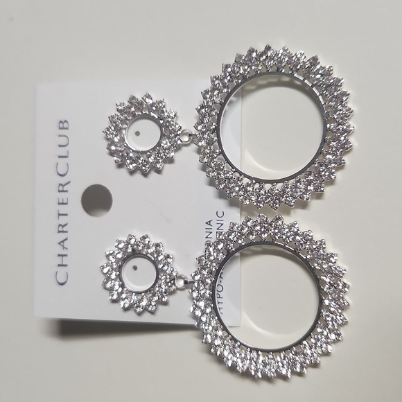 Charter Club Jewelry - CHARTER CLUB Hoop Sparkly Earrings NWT